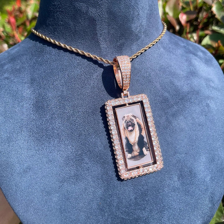 NEW | Vertical Double-Sided Custom Photo Picture Pendant Necklace
