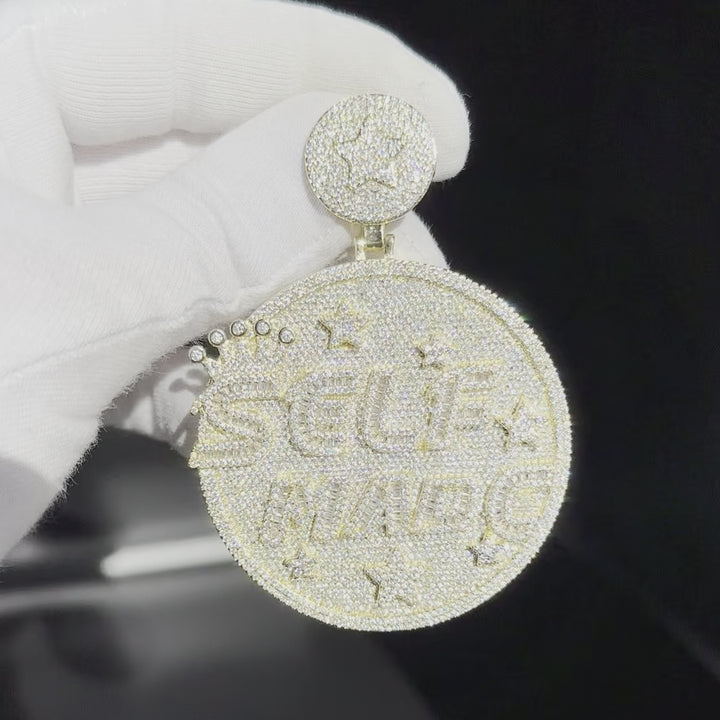 Limited Self Made Round Iced Out Letter Diamond Pendant Necklace