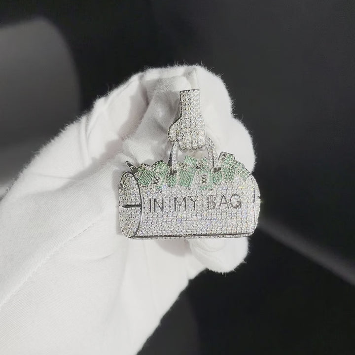 In My Bag Iced Out Letter Diamond Pendant Necklace
