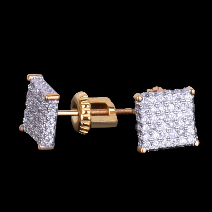 8MM Endless Shine Tennis Iced Out Diamond Stud Earrings