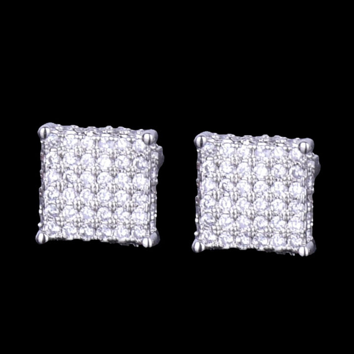 8MM Endless Shine Tennis Iced Out Diamond Stud Earrings