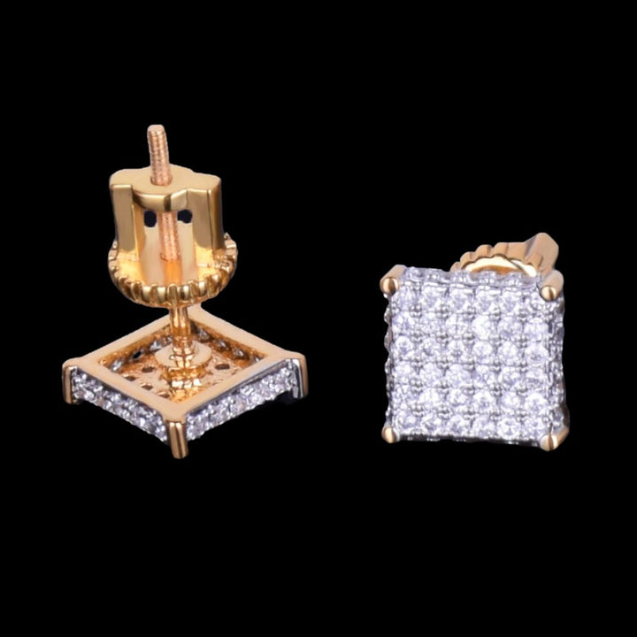8MM Endless Shine Tennis Iced Out Diamond Stud Earrings