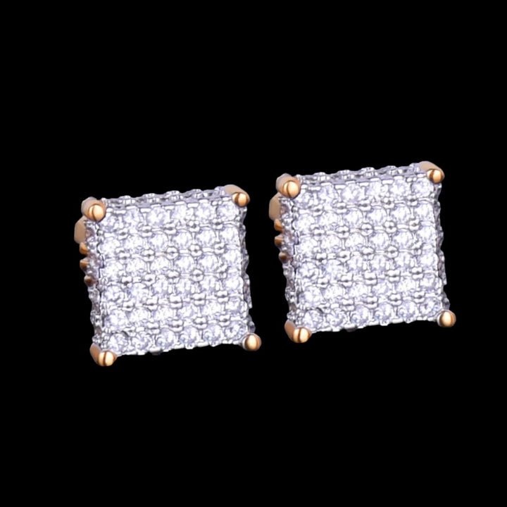 8MM Endless Shine Tennis Iced Out Diamond Stud Earrings