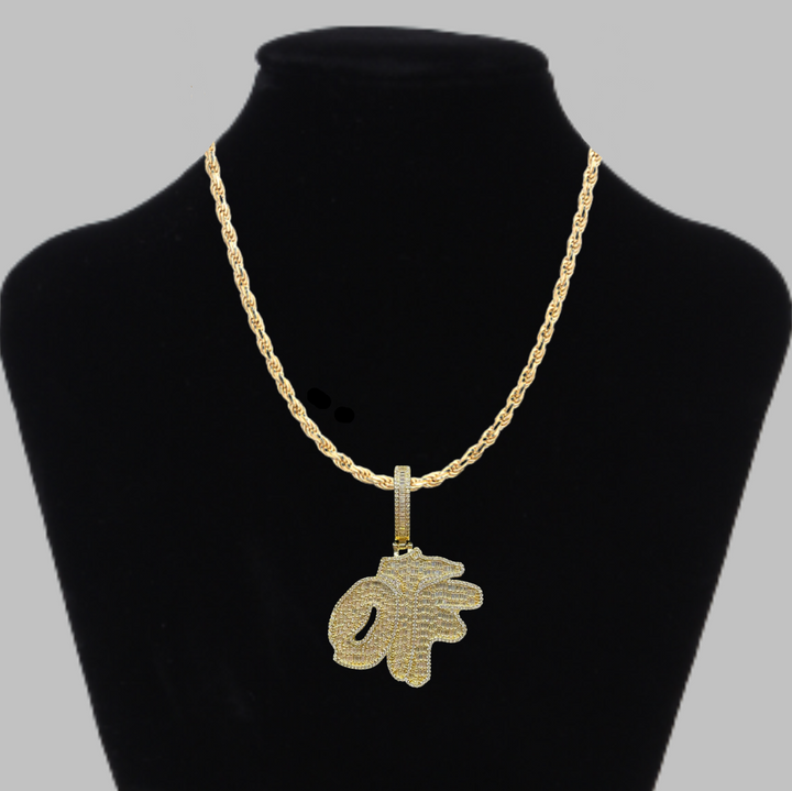 OTF Only The Family Iced Out Letter Diamond Pendant Necklace