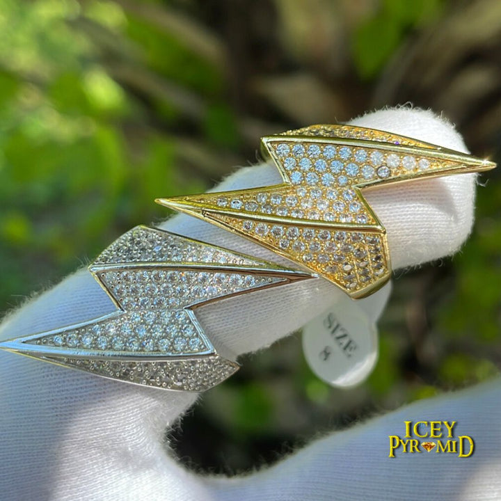 Lightning Sign Iced Out Diamond Ring