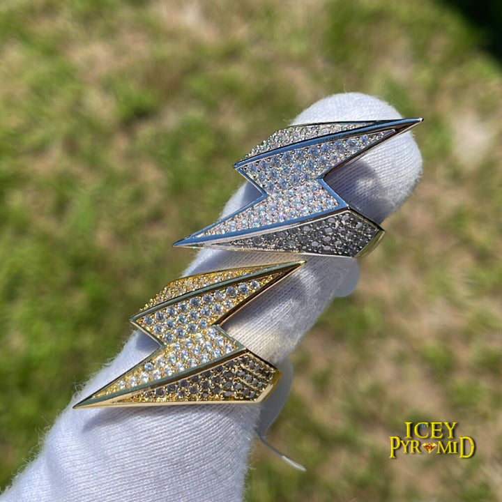 Lightning Sign Iced Out Diamond Ring