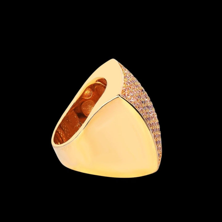 Oval Square Cubic Iced Out Diamond Ring