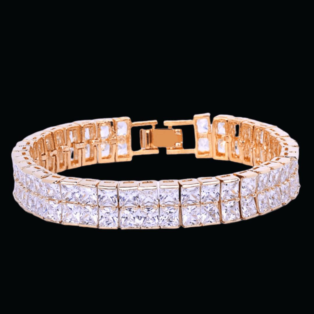 10MM Baguette Square Model Sparkly Shine Bracelet - Icey Pyramid