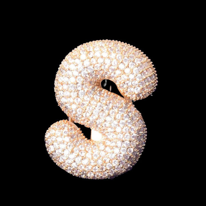 A-Z Initial Custom Letter Iced Out Diamond Ring