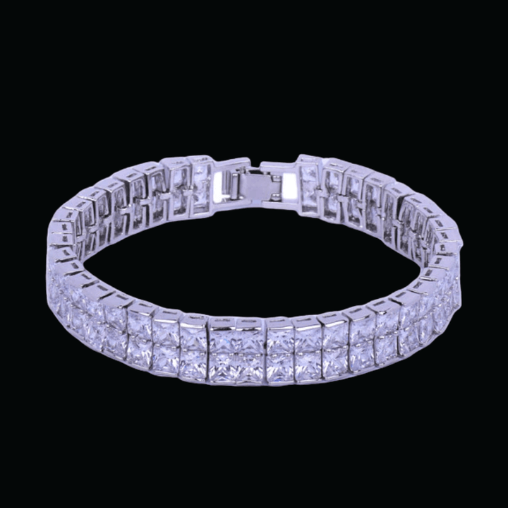10MM Baguette Square Model Sparkly Shine Bracelet - Icey Pyramid