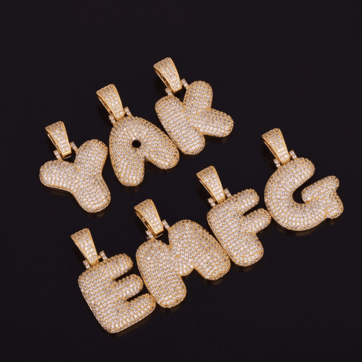 18K Gold Plated Letter Custom Name Necklace Personalized Pendant - Icey Pyramid