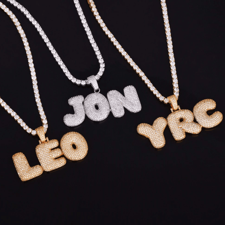 18K Gold Plated Letter Custom Name Necklace Personalized Pendant - Icey Pyramid