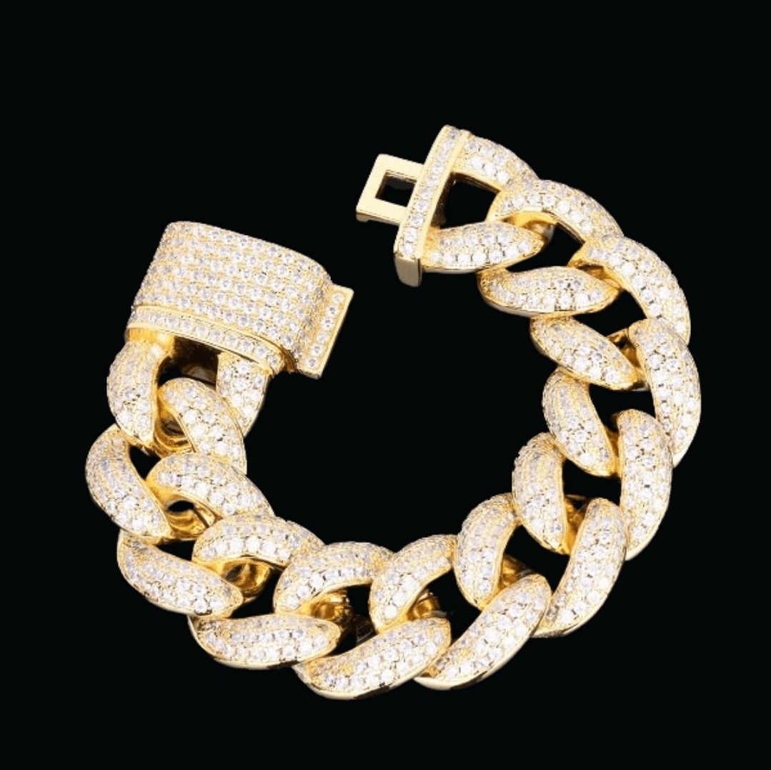 23MM Chunky Miami Cuban Men's Chain Style Bracelet - Icey Pyramid