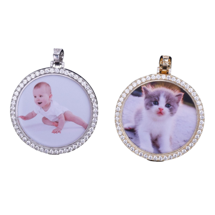 Round Tennis Classy Tennis Bail Custom Photo Picture Pendant Necklace