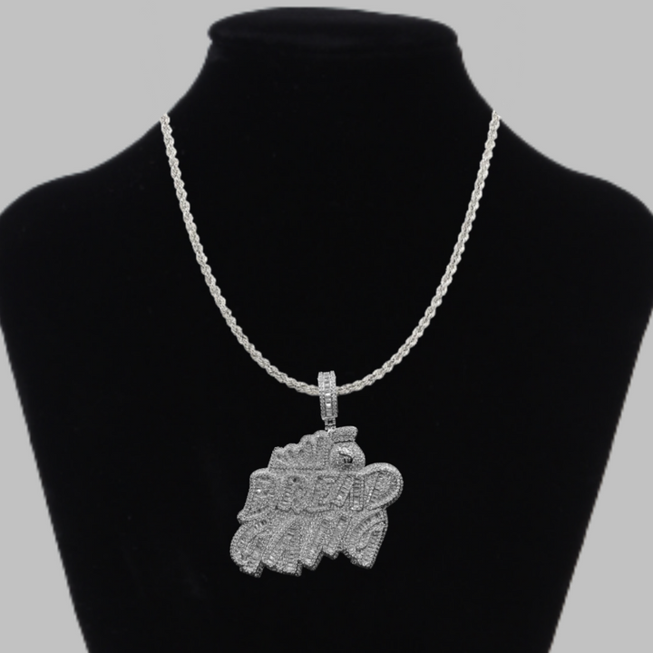 Bread Gang Iced Out Letter Diamond Pendant Necklace