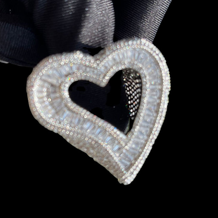 Open Heart Iced Out Diamond Ring