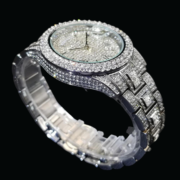 Day Date Roman Numerals VVS Iced Out Diamond Watch
