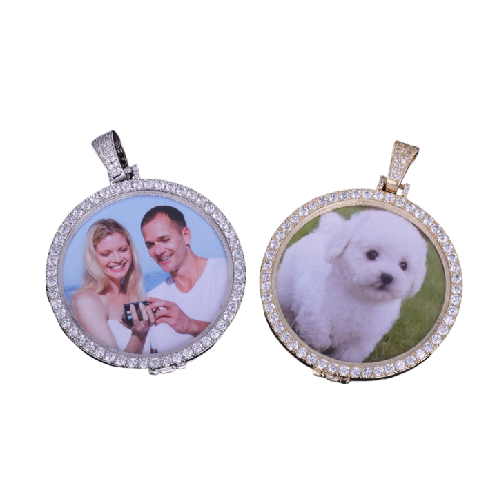 Round Tennis Classy Tennis Bail Custom Photo Picture Pendant Necklace