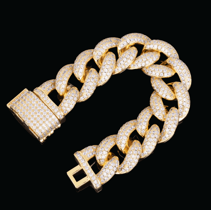 23MM Chunky Miami Cuban Men's Chain Style Bracelet - Icey Pyramid