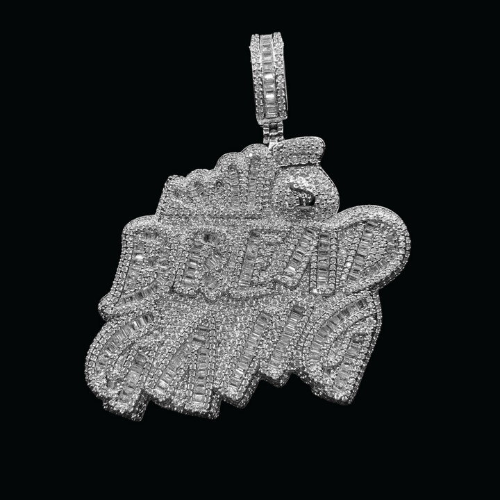 Bread Gang Iced Out Letter Diamond Pendant Necklace