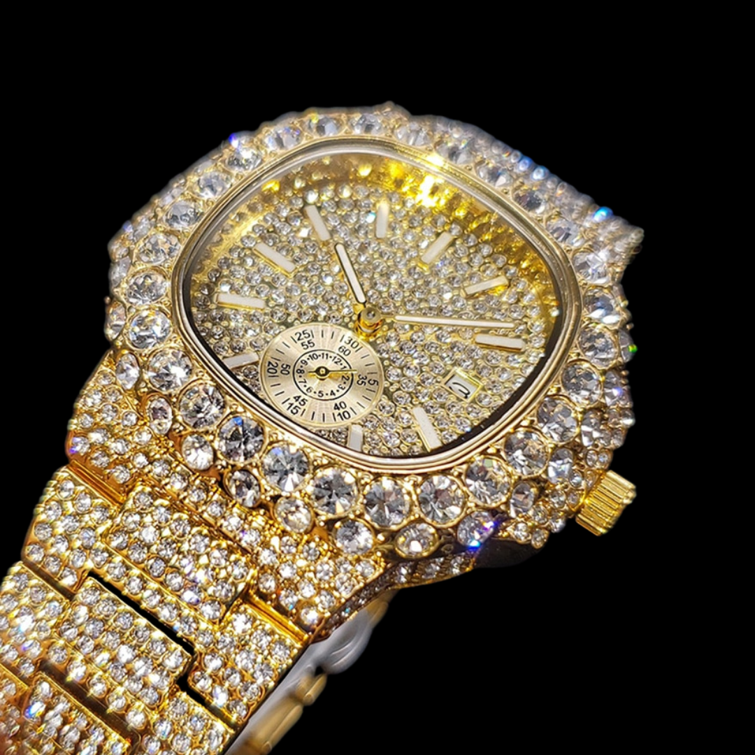 VVS Full Ice Date Special Minute Hand Iced Out Diamond Watch