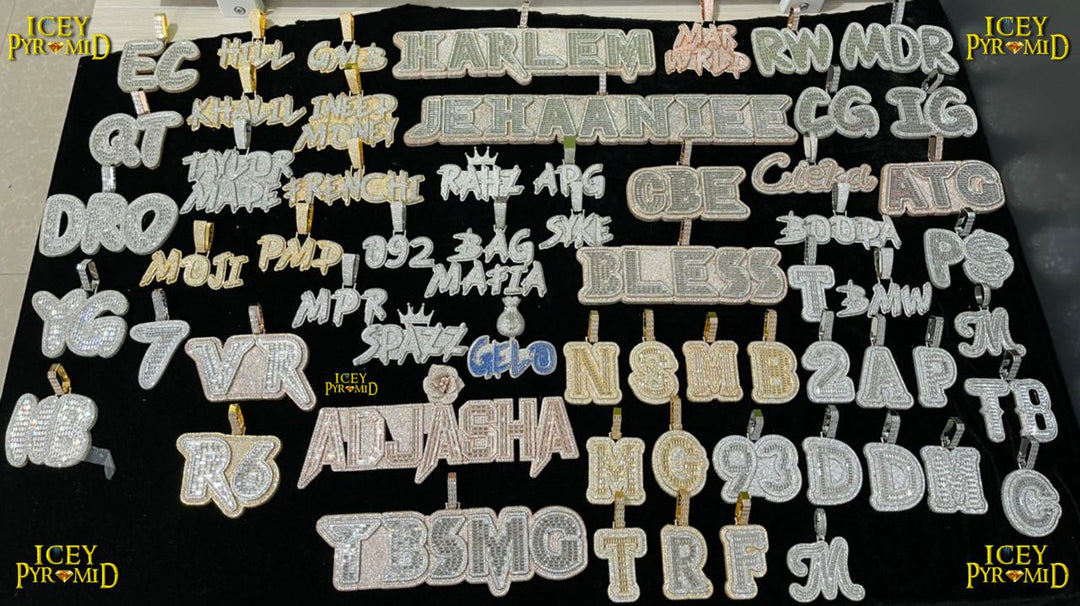 Diamond Clarity Clear Solid Iced Out Personalized Custom Name Necklace Pendant