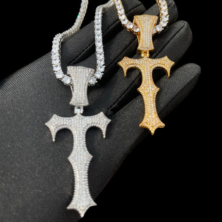 Trap Rapper Vampire Edition Iced Out Diamond Pendant Necklace