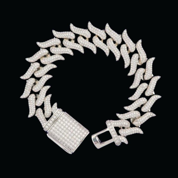 19MM Mustache Iced Out Diamond Bracelet