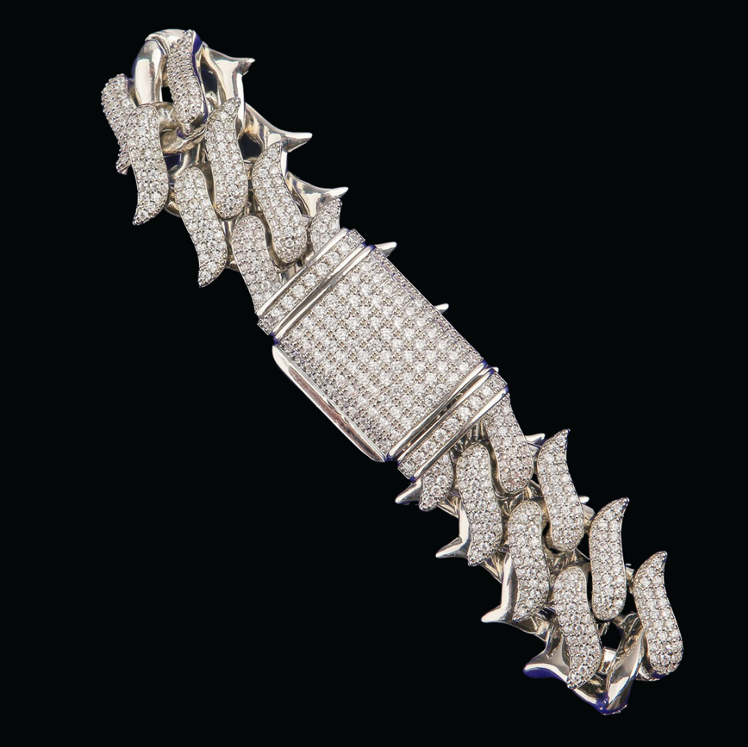 19MM Mustache Iced Out Diamond Bracelet