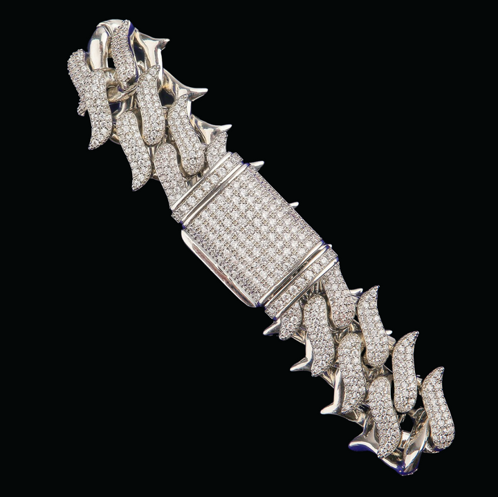 19MM Mustache Iced Out Diamond Bracelet
