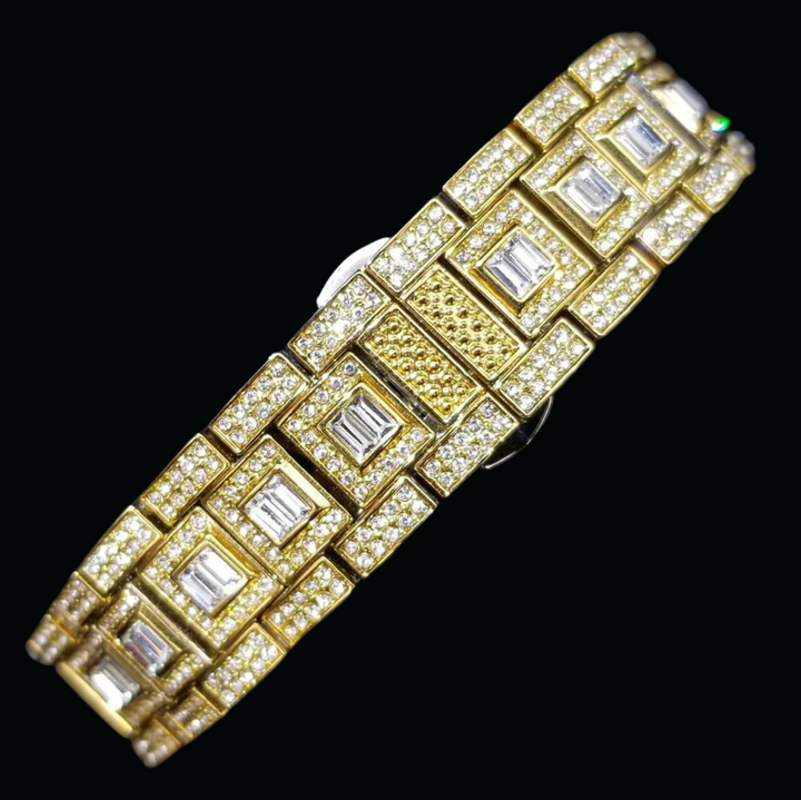 Day Date Roman Numerals VVS Iced Out Diamond Watch