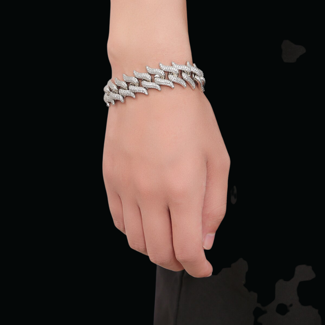 19MM Mustache Iced Out Diamond Bracelet