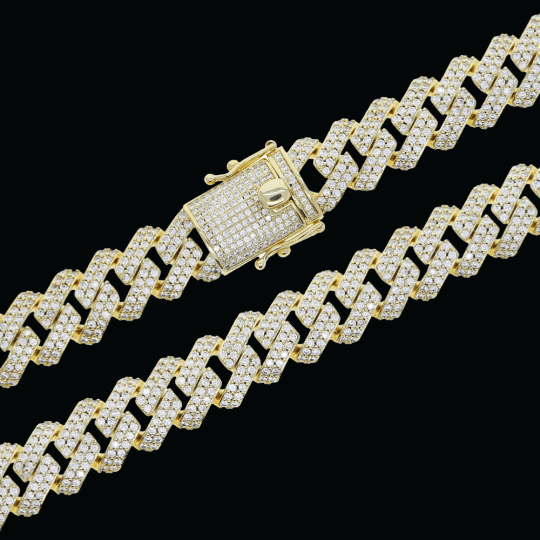 12MM Iced Out Wide Miami Cuban Link Chain Bracelet - Icey Pyramid