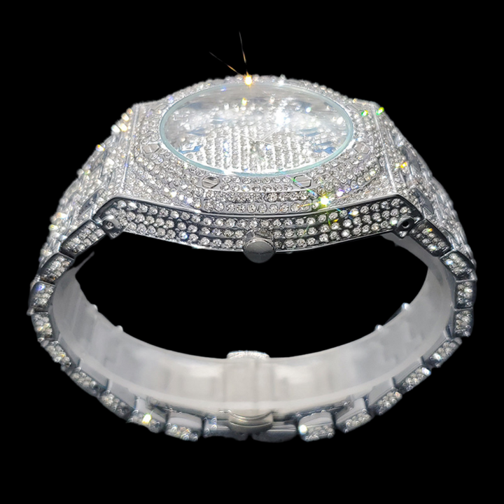 Bust Down Date Arabic Numerals VVS Iced Out Diamond Watch