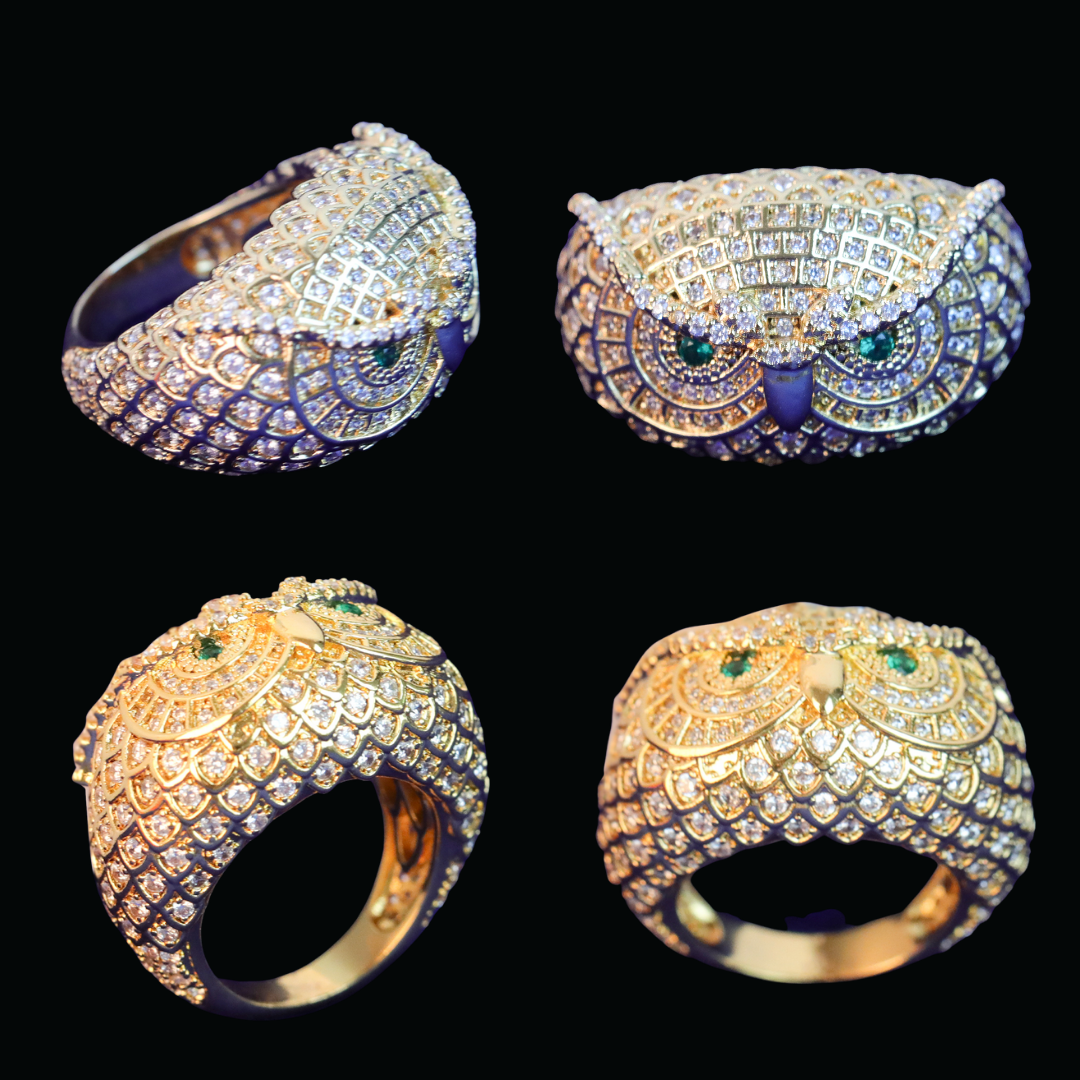 Owl Iced Out Diamond Ring
