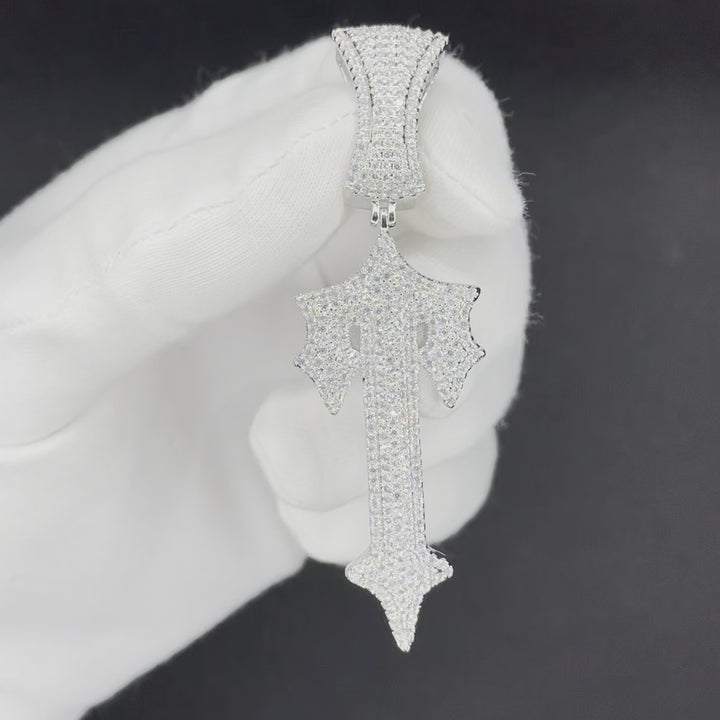 Cross Sword Edition Iced Out Diamond Pendant Necklace