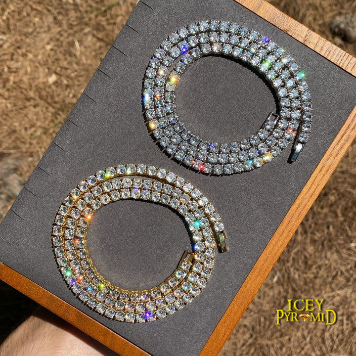 BEST | 3MM-5MM Row Style Endless Bling Shine Tennis Iced Out Diamond Necklace Chain