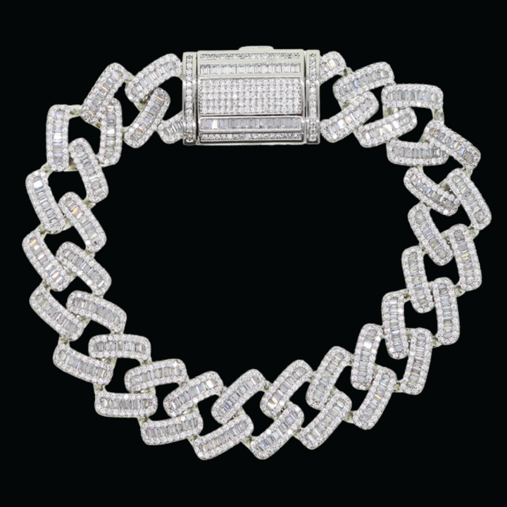 15MM Miami Box Clasp Cuban Link Iced Out Diamond Bracelet