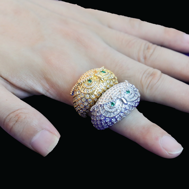 Owl Iced Out Diamond Ring