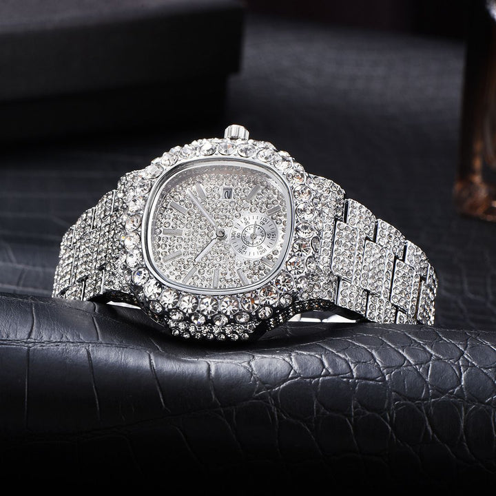 VVS Full Ice Date Special Minute Hand Iced Out Diamond Watch