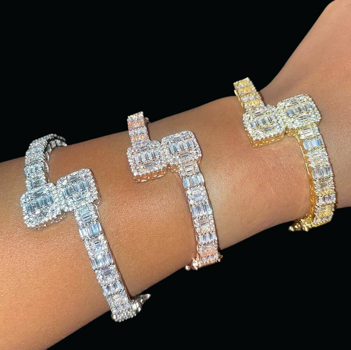 7MM Openable Square Baguette Iced Out Diamond Bracelet