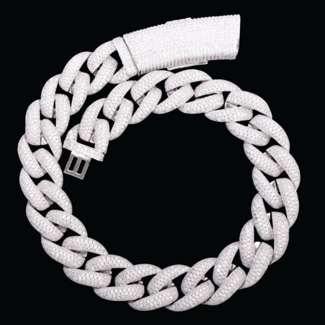 20MM Miami Cuban Iced Out Diamond Necklace Chain – Icey Pyramid 20MM Miami Cuban Iced Out Diamond Necklace Chain – Icey Pyramid