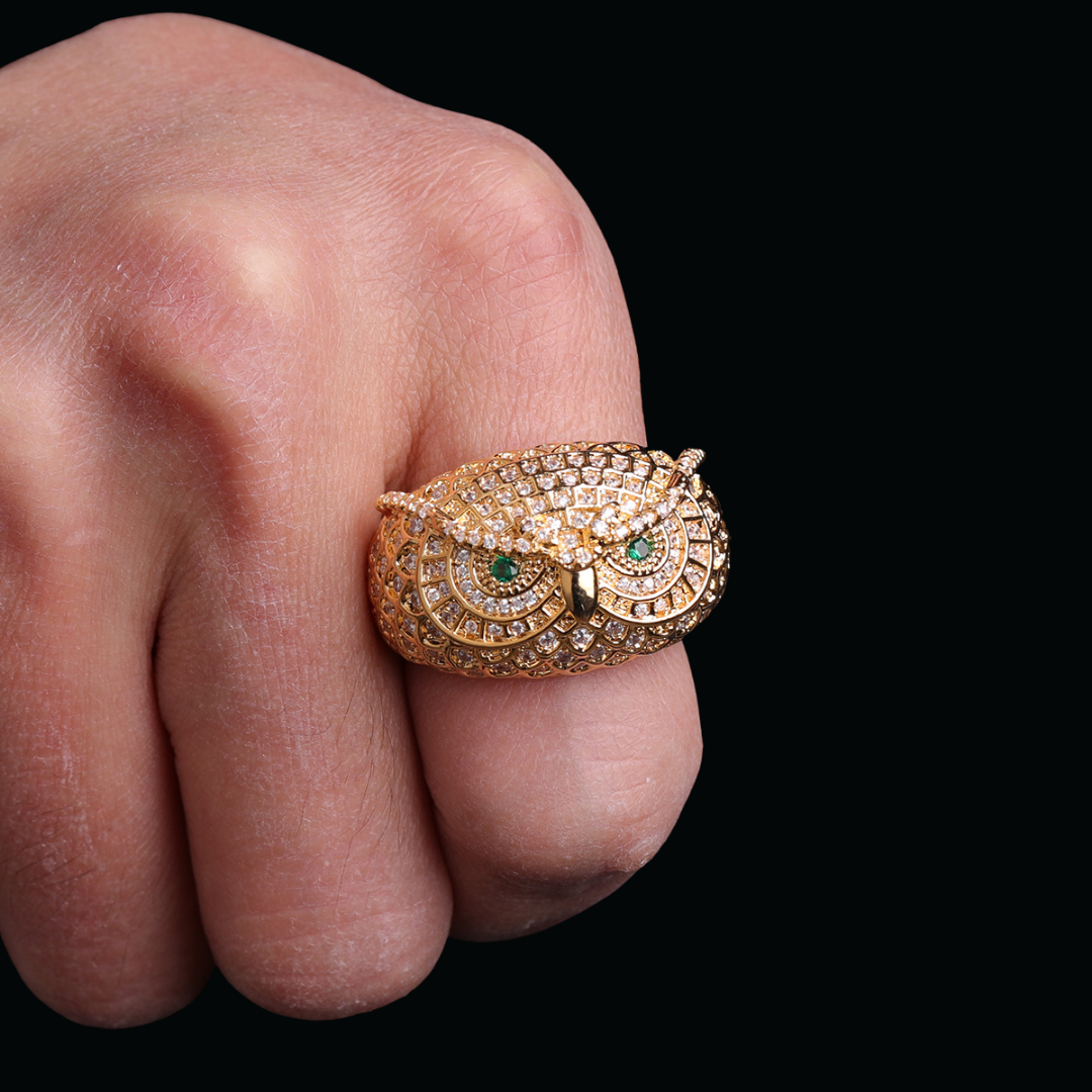 Owl Iced Out Diamond Ring