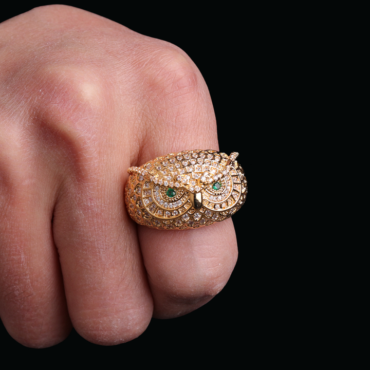 Owl Iced Out Diamond Ring