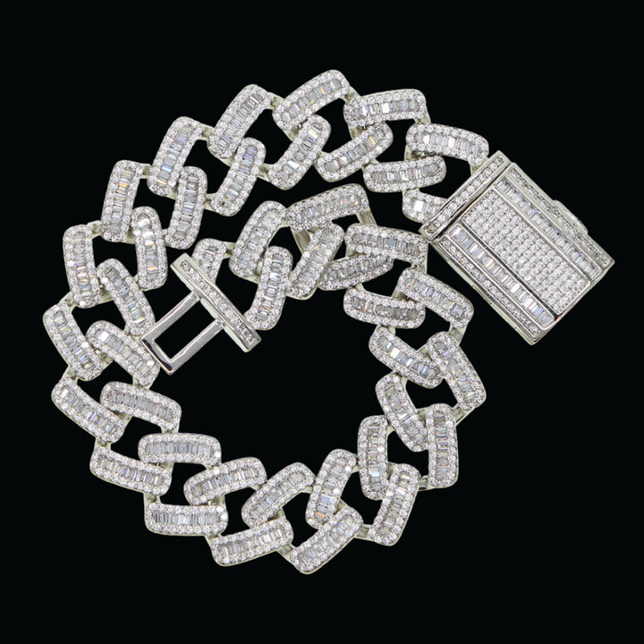 15MM Miami Box Clasp Cuban Link Iced Out Diamond Bracelet