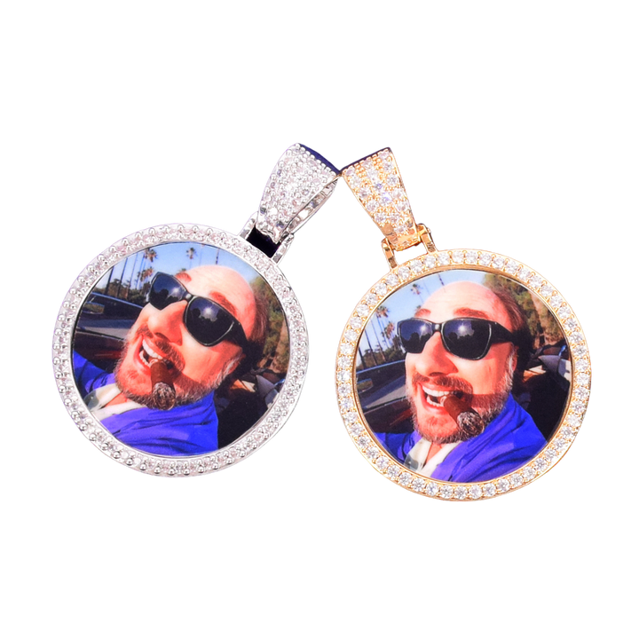 Round Tennis Custom Photo Picture Pendant Necklace