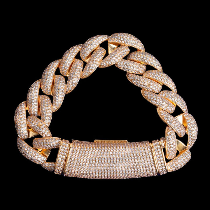 20MM Big Clasp Thick Miami Cuban Iced Out Diamond Bracelet