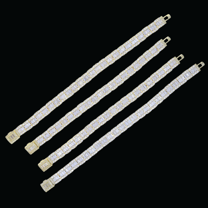 8MM Square Charm Iced Out Diamond Bracelet