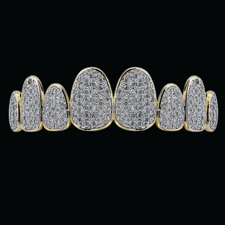 Punk Teeth Caps Cosplay Iced Out Diamond Grillz