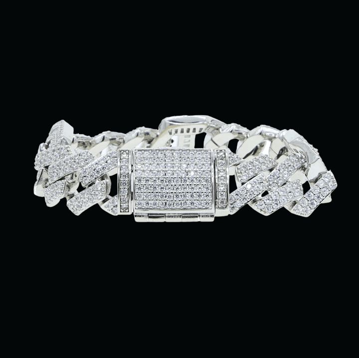 15MM Micro Paved Baguette CZ Cuban Bracelet - Icey Pyramid